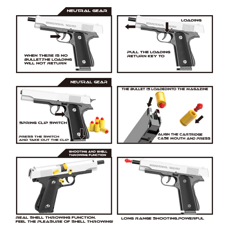 M1911 Colt Toy Gunman Gun, Sof - Catapult Launcher Toy recension och pris